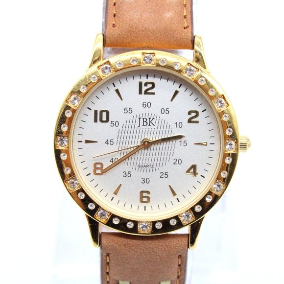 JBK Jacqueline Kennedy Watch Womens Gold Tone Stainless Steel Classic White Dial - Picture 2 of 8